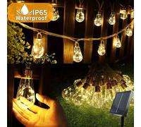 Shein 1 pieza Luces decorativas de cuerda alimentadas por energía solar, luces solares exteriores de cuerda de cáñamo vintage, luces colgantes a prueba de a