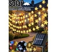 Shein 1 pieza Luces solares de 20/50/100 LED - Luces de jardín solares, 8 modos de iluminación, luces de hadas, resistente al agua, bola de cristal de estre