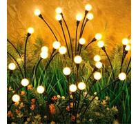 Shein 1 pieza Luces solares exteriores mejoradas, 10 luces de luciérnaga de LED, adecuadas para decoración de jardín, patio, césped, luces solares impermeab