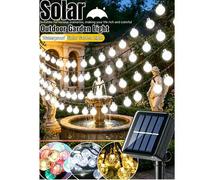 Shein 1 pieza Luz de cadena de burbuja de cristal LED solar, 8 modos de iluminación, 20/50/100 luces colgantes de hadas esféricas de cristal, adecuado para