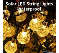 Shein 1 pieza Luz de cadena solar con bolas de burbujas de 20/30/50/100 LED de 5/6.5/7/12m para decoración de jardín, patio, villa, balcón, césped y plaza e