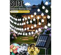 Shein 1 pieza Luz de jardín solar, Luz de jardín solar exterior, Resistente al agua, 20/50/100 LED, Luz de bola de cristal solar para exteriores, 8 modos, A
