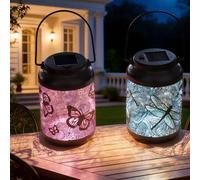 Shein 1 pieza Luz de jardín solar, Luz de paisaje, Farol de caballo, Luz de mano de libélula, Foco para exteriores, Farol, Luz LED