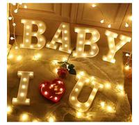 Shein 1 pieza Luz de letra iluminada de 16 cm, Luz de alfabeto LED, Letras brillantes, 26 letras y 10 números, Adecuado para diversas ocasiones como fiestas