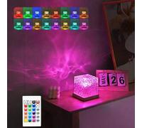 Shein 1 pieza Luz de noche decorativa RGB para techo, lámpara de proyección multifuncional de olas de agua, luz de ambiente rotativa de olas oceánicas con c