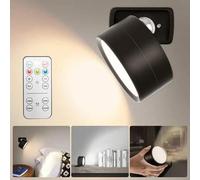 Shein 1 pieza Luz de pared LED con control remoto, batería recargable, 3 temperaturas de color ajustables, rotación magnética de 360°, diseño inalámbrico, a