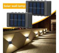 Shein 1 pieza Luz de pared solar con 10 LED, luz cálida/blanca, luz de porche exterior, luz de escalera, iluminación de , interruptor de sensor de luz, ilum
