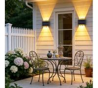 Shein 1 pieza Luz de pared solar de 8 LED/10 LED, Nueva lámpara de pared solar para decoración exterior, iluminación de pared, jardín, patio, garaje