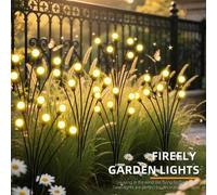Shein 1 pieza Luz solar con diseño de luciérnagas de 6 LED/8 LED/10 LED, luz de camino impermeable para exteriores para jardín, patio, camping, fiestas, dec