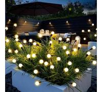 Shein 1 pieza Luz solar de estaca para el suelo con 6 LED/8 LED/10 LED tipo luciérnaga, lámpara impermeable para jardín, patio, camping, vacaciones, decorac