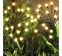Shein 1 pieza Luz solar de jardín tipo Luciérnaga de 6/8/10 LED de luz cálida, Luces de jardín solares a prueba de agua para decoración de patio, césped y s