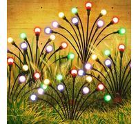 Shein 1 pieza Luz solar de luciérnagas de 6/8/10 LED, luz solar para senderos al aire libre, luz impermeable para paisajismo de jardín, adecuada para patios