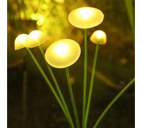 Shein 1 pieza Luz solar de medusa LED de 6/8/10, luz de seta, luz de sendero de jardín, luz solar para exteriores, adecuada para césped, jardín, patio, alim