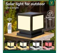 Shein 1 pieza Luz solar de pared para balcón exterior, luz de cabezal de pilar solar con control remoto y temporizador, lámpara solar impermeable para pilar