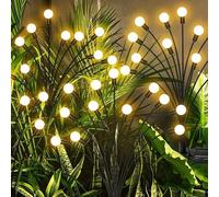 Shein 1 pieza Luz solar en forma de luciérnaga con 6 LED/8 LED/10 LED, luz solar impermeable para exteriores para jardín, patio, camping, vacaciones, decora