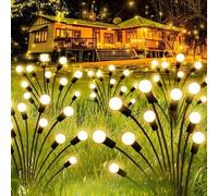 Shein 1 pieza Luz solar en forma de luciérnaga con 6 LED/8 LED/10 LED, luz solar impermeable para exteriores para jardín, patio, camping, vacaciones, decora