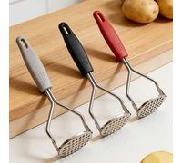 Shein 1 pieza Machacador de patatas de uso comercial y doméstico, mango antideslizante, acero inoxidable, fácil de limpiar, apto para patatas, verduras y fr