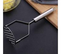 Shein 1 pieza Machacador de patatas manual de acero inoxidable, prensador de patatas de acero inoxidable duradero, machacador de verduras y frutas multifunc