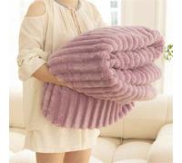 Shein 1 pieza Manta a cuadros extra grande, manta de forro polar suave y esponjosa de microfibra en color lavanda púrpura para sofá, siesta, oficina, hogar
