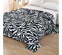 Shein 1 pieza Manta de felpa con estampado de leopardo, manta de felpa suave y cálida de doble uso para viajar/cama, adecuada para sofá, dormitorio, dormito