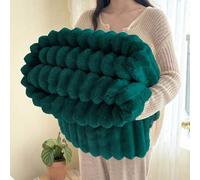 Shein 1 pieza Manta de felpa suave y esponjosa de unicolor, manta de forro polar suave y cálida, manta multiusos para viajes, cama, sofá, oficina, adecuada