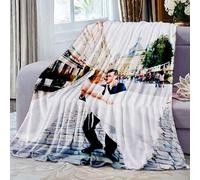 Shein 1 pieza Manta de forro polar personalizada con foto, Familia, Mascota, Fotos de pareja, Día de la Madre, Día del Padre, Transpirable, Ligera, Tonos ti