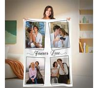 Shein 1 pieza Manta de franela personalizada con foto para cama, multiusos para sala de estar, sofá, exterior, playa, camping, mascota, manta de cama person