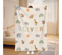 Shein 1 pieza Manta de franela personalizada con nombre, manta de cama personalizada con nombre de familia/mascota/pareja impresa, regalo ideal para Navidad