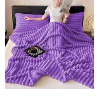 Shein 1 pieza Manta de peluche suave y cálida de unicolor, manta de forro polar delicada de uso múltiple para viajes, cama, sofá, oficina, todo el año, rega