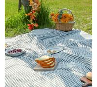 Shein 1 pieza Manta de picnic con estampado de cuadros, adecuada para campamento al aire libre