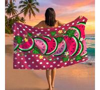 Shein 1 pieza Manta de picnic/playa con estampado de lunares en acuarela, adecuada para viajes, campamentos al aire libre, playa, natación, vacaciones en la