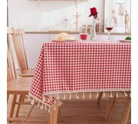 Shein 1 pieza Manta de picnic rectangular con estampado a cuadros rojo y blanco encantador, adecuada para celebraciones del Día de San Valentín y Pascua, ma