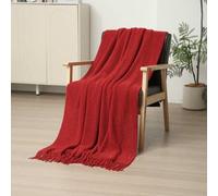 Shein 1 pieza Manta de punto de unicolor, manta rectangular de estilo nórdico de acrílico para siesta en la oficina, manta para aire acondicionado, manta de