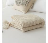 Shein 1 Pieza Manta De Sofá De Punto De Flecos, Manta Mini Casual De Aire Acondicionado Para Dormir La Siesta