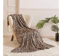 Shein 1 pieza Manta de Tiro de Poliéster con Estampado de Leopardo y Vaca, Adecuada para Dormitorio, Sala de Estar, Exterior, Dormitorio Universitario (Ropa