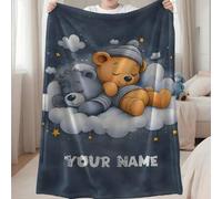 Shein 1 pieza Manta personalizada con texto, manta conmemorativa con patrón DIY, diseño de retrato fotográfico, adecuada para niñas, niños, adultos, Día de
