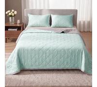 Shein 1 pieza Manta refrescante verde claro, colcha, ropa de cama, decoración de dormitorio, edredón de aire acondicionado, ropa de cama ligera de verano, t