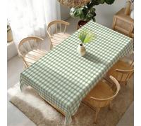 Shein 1 PIEZA Mantel con estampado de cuadros verde y blanco simple, mantel de mesa de comedor juguetón y animado 140*220cm/140*180cm/140*140m/90*140m, mate
