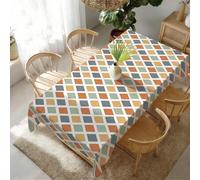Shein 1 pieza Mantel con estampado de patrón de diamantes de colores, mantel de mesa de comedor alegre y animado 140*220cm/140*180cm/140*140cm/90*140cm, hec