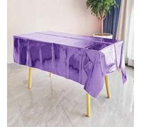 Shein 1 pieza Mantel de mesa desechable de papel de aluminio, mantel sólido de colores variados, púrpura, para decoración y suministros de fiesta