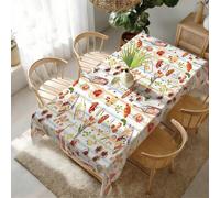 Shein 1 pieza Mantel de picnic estilo vintage francés con estampado de comida, mantel a rayas con pintura de vino tinto y pan, 140*220cm/140*180cm/140*140m/