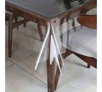 Shein 1 Pieza Mantel De Plástico De Pvc Transparente Con Bordes Rectos, Cubierta De Mesa Resistente Al Aceite Y Fácil De Limpiar Para La Protección De La Me