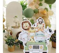 Shein 1 Pieza Marco de tablero de espuma con temática de animales de la jungla, suministros de decoración para fiesta de cumpleaños familiar, fondo de fiest