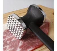 Shein 1 pieza Martillo ablandador de carne de metal, herramienta ablandadora de carne para el hogar, utensilio de cocina, gadget de cocina