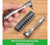 Shein 1 pieza Mini destornillador de carraca de acero de cromo vanadio de 1/4 pulgada, llave inglesa manual con 72 dientes, juego de 10 piezas de destornill