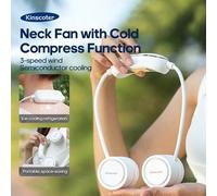 Shein 1 pieza Mini ventilador portátil recargable de 1600mAh con cuello colgante, plegable para camping, viajes, playa, enfriador de aire, ventilador de cue