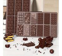 Shein 1 pieza Molde de silicona con 12 cavidades para barras de chocolate, con formas surtidas, molde para hacer galletas, waffles y barras de sándwich, de