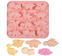 Shein 1 pieza Molde de silicona con forma de dinosaurio de 12 cavidades para hornear magdalenas, chocolates, dulces, cubos de hielo o pasteles