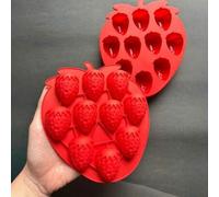 Shein 1 pieza Molde de silicona con forma de fresa, apto para hacer chocolate, pudín, gelatina, caramelos, cubitos de hielo de whisky, aplicable para refrig