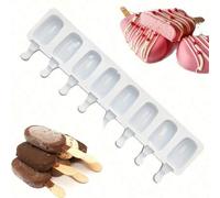 Shein 1 pieza Molde de silicona ovalado de 4/8 cavidades - Molde para hacer chocolate y helado casero - Herramienta manual DIY, Molde para paletas heladas D